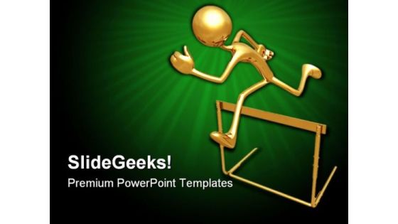 Jumping Hurdle Competition PowerPoint Templates And PowerPoint Backgrounds 0711