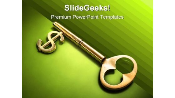 Key To Dollar Money PowerPoint Template 0610 Key To Dollar Money PowerPoint Template 0610