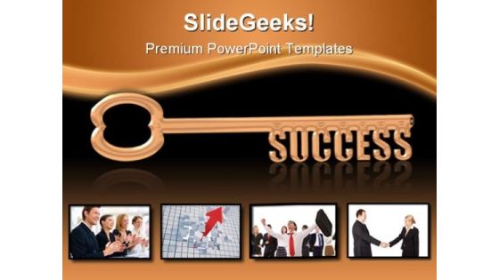 Key To Success Business PowerPoint Background And Template 1210