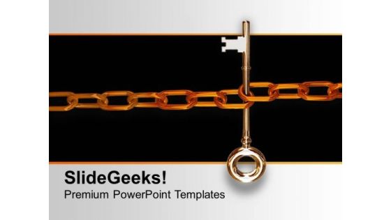 Key With Chain Concept Of Security PowerPoint Templates Ppt Backgrounds For Slides 0113