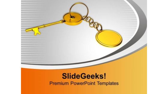 Key With Chain Security Achievement PowerPoint Templates Ppt Backgrounds For Slides 0213
