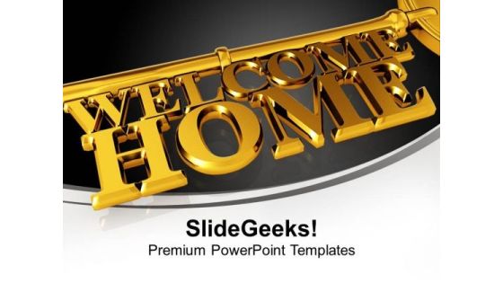Key With Welcome Home Security PowerPoint Templates And PowerPoint Themes 1112 Key With Welcome Home Security PowerPoint Templates And PowerPoint Themes 1112