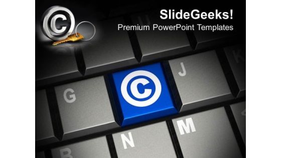 Keyboard With Copyright Symbol PowerPoint Templates Ppt Backgrounds For Slides 0113