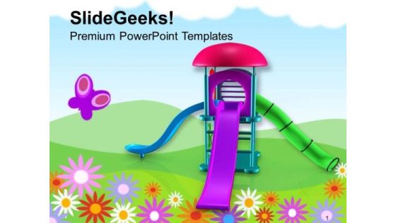 Kids Love Play Area With Slides PowerPoint Templates Ppt Backgrounds For Slides 0613
