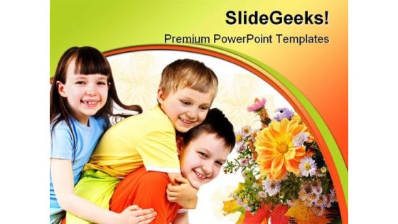 Kids Smiling Family PowerPoint Backgrounds And Templates 1210
