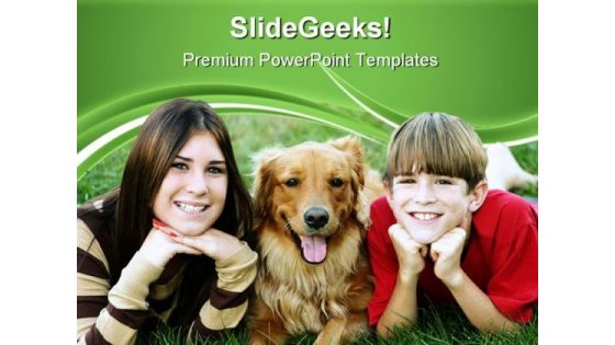Kids With Dog Children PowerPoint Themes And PowerPoint Slides 0511 Kids With Dog Children PowerPoint Themes And PowerPoint Slides 0511