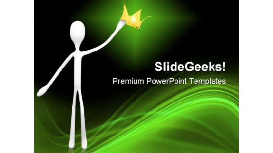 King Holding Crown Metaphor PowerPoint Themes And PowerPoint Slides 0511 King Holding Crown Metaphor PowerPoint Themes And PowerPoint Slides 0511