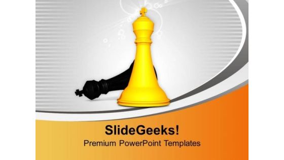 King Stands Tall Next To Defeated Black PowerPoint Templates Ppt Backgrounds For Slides 0213 King Stands Tall Next To Defeated Black PowerPoint Templates Ppt Backgrounds For Slides 0213