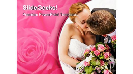 Kissing Couple Wedding PowerPoint Template 0610 Kissing Couple Wedding PowerPoint Template 0610