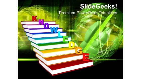 Knowledge On Books As Staircase PowerPoint Templates And PowerPoint Themes 0912 Knowledge On Books As Staircase PowerPoint Templates And PowerPoint Themes 0912