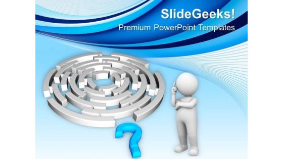 Labyrinth And Blue Question Mark PowerPoint Templates Ppt Backgrounds For Slides 0513