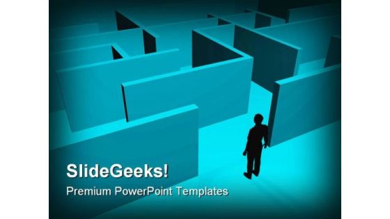 Labyrinth Business PowerPoint Background And Template 1210 Labyrinth Business PowerPoint Background And Template 1210
