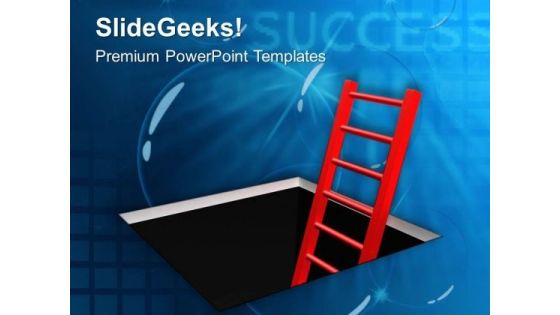Ladder To Climb Out Business Concept PowerPoint Templates Ppt Backgrounds For Slides 0413
