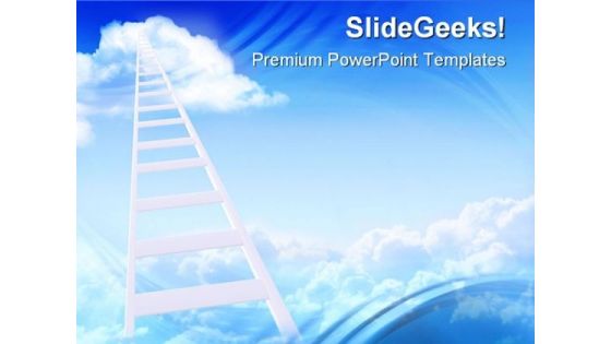 Ladder To Sky Success PowerPoint Themes And PowerPoint Slides 0711 Ladder To Sky Success PowerPoint Themes And PowerPoint Slides 0711