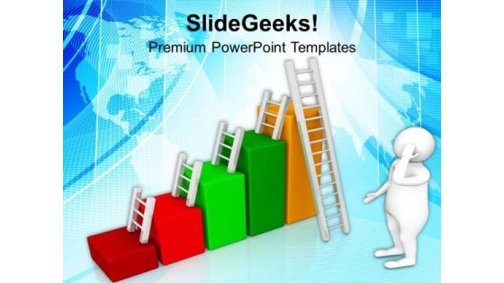Ladders And Bar Graph PowerPoint Templates Ppt Backgrounds For Slides 0713 Ladders And Bar Graph PowerPoint Templates Ppt Backgrounds For Slides 0713