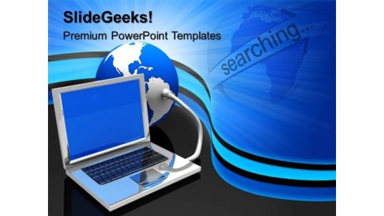 Laptop And Earth Globe PowerPoint Templates And PowerPoint Themes 0612 Laptop And Earth Globe PowerPoint Templates And PowerPoint Themes 0612