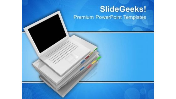 Laptop Replacing Books Technology PowerPoint Templates Ppt Backgrounds For Slides 0413 Laptop Replacing Books Technology PowerPoint Templates Ppt Backgrounds For Slides 0413