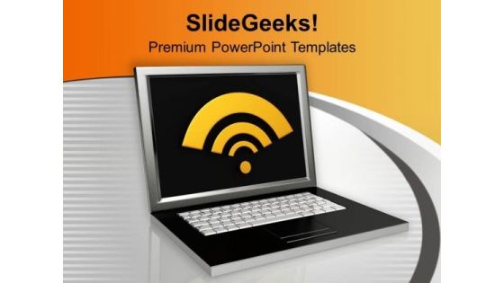Laptop With Wifi Symbol Computer PowerPoint Templates Ppt Backgrounds For Slides 0213 Laptop With Wifi Symbol Computer PowerPoint Templates Ppt Backgrounds For Slides 0213