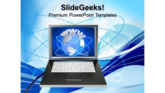 Laptop With Www Business PowerPoint Templates And PowerPoint Themes 0612