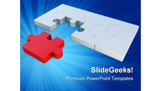 Last Red Puzzle Piece Business PowerPoint Templates And PowerPoint Backgrounds 0711 Last Red Puzzle Piece Business PowerPoint Templates And PowerPoint Backgrounds 0711
