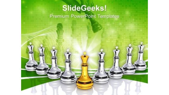 Leadership Concept Chess Competition PowerPoint Templates Ppt Backgrounds For Slides 1212