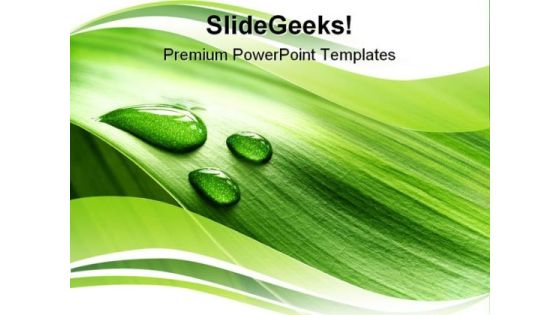 Leaf Drops Nature PowerPoint Template 0610 Leaf Drops Nature PowerPoint Template 0610