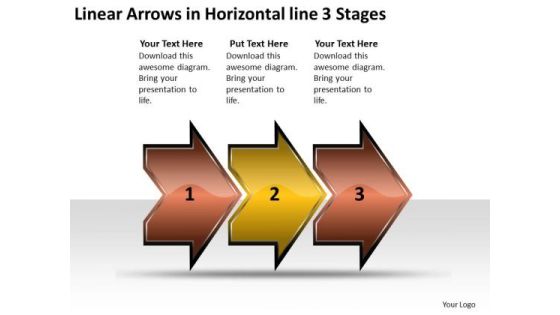 Linear Arrows Horizontal 3 Stages Sample Flow Charts Vision PowerPoint Slides Linear Arrows Horizontal 3 Stages Sample Flow Charts Vision PowerPoint Slides