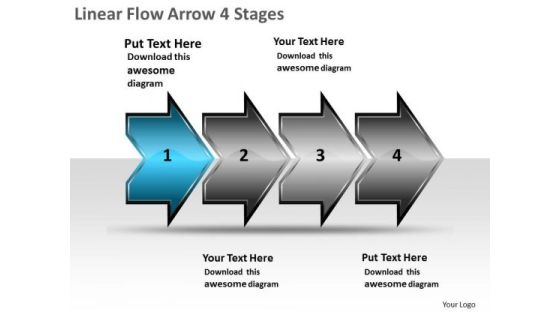 Linear Flow Arrow 4 Stages Product Chart PowerPoint Templates Linear Flow Arrow 4 Stages Product Chart PowerPoint Templates