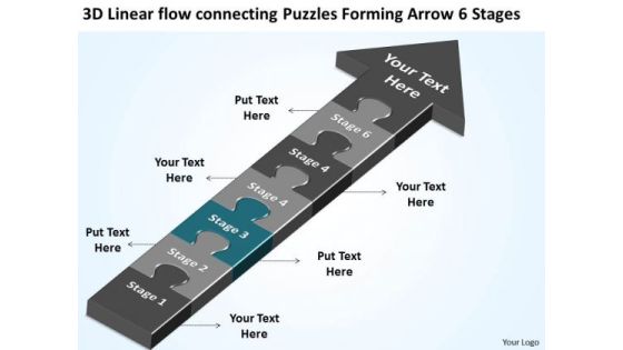 Linear Flow Connecting Puzzles Forming Arrow 6 Stages Making Business Plan PowerPoint Slides Linear Flow Connecting Puzzles Forming Arrow 6 Stages Making Business Plan PowerPoint Slides