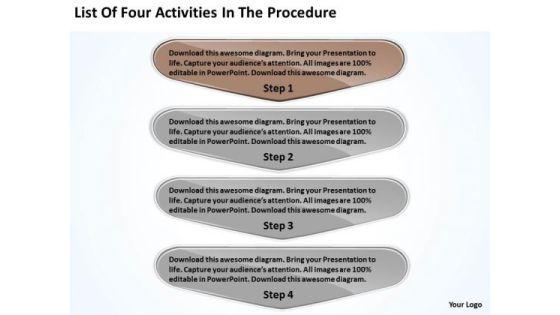 List Of Four Activities In The Procedure Business Plan Template PowerPoint Templates