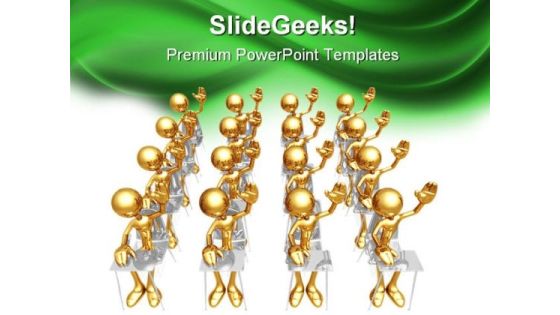 Little Golden Students Education PowerPoint Backgrounds And Templates 1210