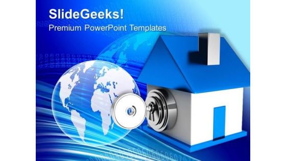 Locked House Security PowerPoint Templates Ppt Backgrounds For Slides 0113 Locked House Security PowerPoint Templates Ppt Backgrounds For Slides 0113
