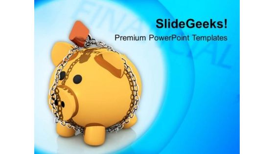 Locked Piggy Bank Security PowerPoint Templates Ppt Backgrounds For Slides 0213 Locked Piggy Bank Security PowerPoint Templates Ppt Backgrounds For Slides 0213