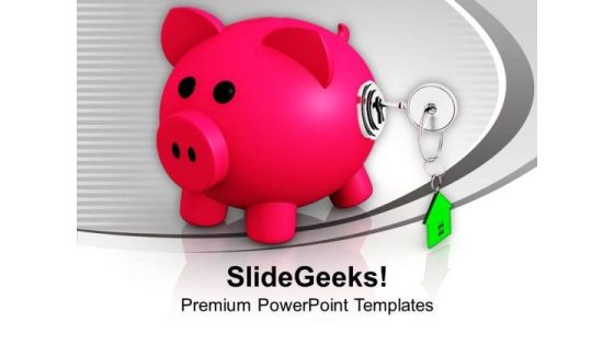 Locked Piggy Money Box For Real Estate PowerPoint Templates Ppt Backgrounds For Slides 0313 Locked Piggy Money Box For Real Estate PowerPoint Templates Ppt Backgrounds For Slides 0313