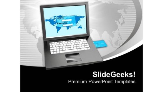 Login Screen And Credit Card Services PowerPoint Templates Ppt Backgrounds For Slides 0213 Login Screen And Credit Card Services PowerPoint Templates Ppt Backgrounds For Slides 0213