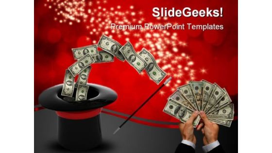 Magic Wand Money PowerPoint Template 0610 Magic Wand Money PowerPoint Template 0610