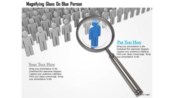 Magnifying Glass On Blue Person PowerPoint Templates Magnifying Glass On Blue Person PowerPoint Templates