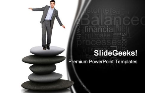 Man Balance People PowerPoint Template 0810 Man Balance People PowerPoint Template 0810