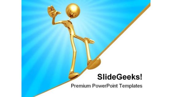 Man Balancing Business PowerPoint Background And Template 1210