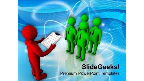 Man Explaining Duties To His Team PowerPoint Templates Ppt Backgrounds For Slides 0713