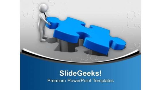 Man Finds Solution PowerPoint Templates Ppt Backgrounds For Slides 0713