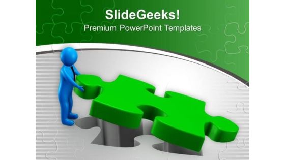 Man Found Puzzle Solution PowerPoint Templates Ppt Backgrounds For Slides 0713