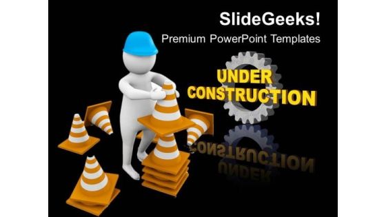 Man On Construction Site PowerPoint Templates Ppt Backgrounds For Slides 0813 Man On Construction Site PowerPoint Templates Ppt Backgrounds For Slides 0813