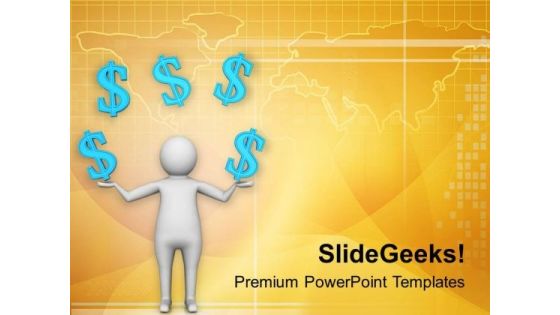 Man Playing With Dollar Signs PowerPoint Templates Ppt Backgrounds For Slides 0713 Man Playing With Dollar Signs PowerPoint Templates Ppt Backgrounds For Slides 0713