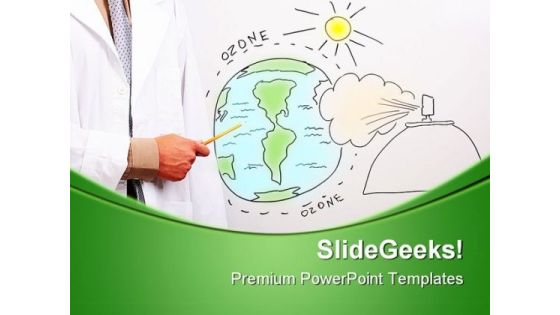 Man Pointing To Globe Science PowerPoint Themes And PowerPoint Slides 0511 Man Pointing To Globe Science PowerPoint Themes And PowerPoint Slides 0511