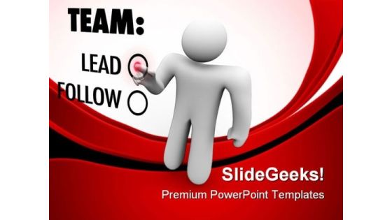 Man Presses Button Leadership PowerPoint Templates And PowerPoint Backgrounds 0811 Man Presses Button Leadership PowerPoint Templates And PowerPoint Backgrounds 0811