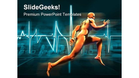 Man Running With Fast Heartbeat Health PowerPoint Themes And PowerPoint Slides 0411 Man Running With Fast Heartbeat Health PowerPoint Themes And PowerPoint Slides 0411