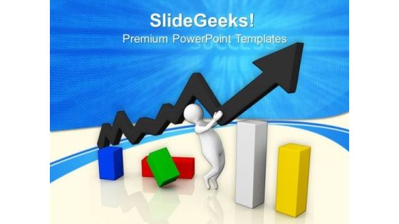 Man Shows Improvement In Business PowerPoint Templates Ppt Backgrounds For Slides 0813