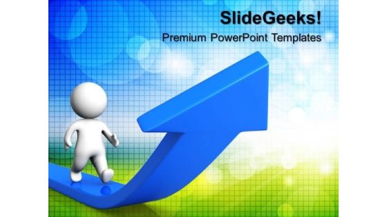 Man Walking On Growth Arrows PowerPoint Templates And PowerPoint Themes 0712