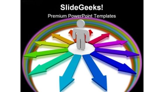Many Arrows Of Opportunities Symbol PowerPoint Template 0810 Many Arrows Of Opportunities Symbol PowerPoint Template 0810